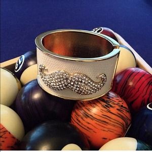 Mustache Swarovski Rhinestone Crystal Cuff