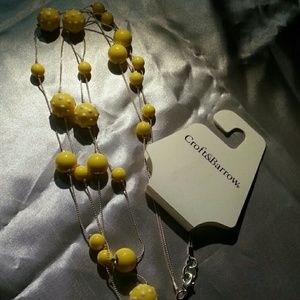 Croft & Barrow Silver Tone Yellow Beads Necklace