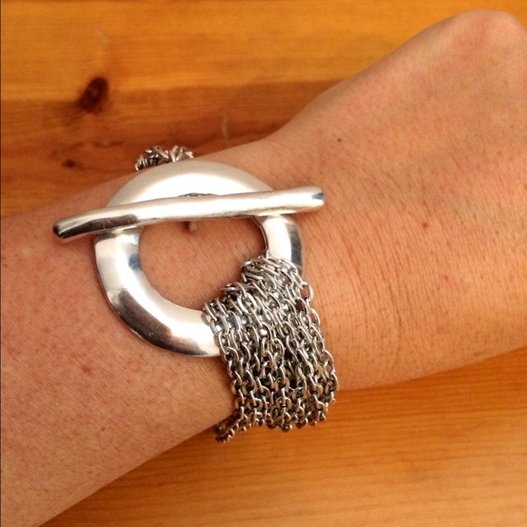 Silver chain link bracelet