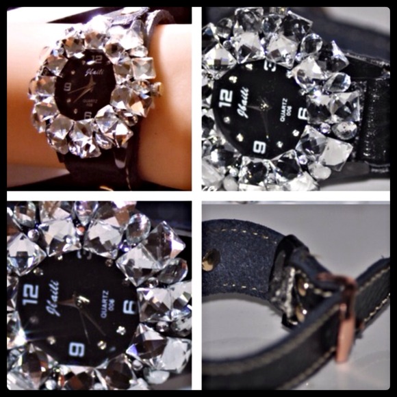 CRYSTAL BLACK GLAM STATEMENT WATCH - Picture 3 of 3