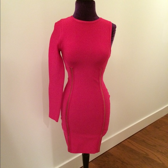 Pink One Arm Dress