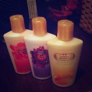 3 travel size Victoria secret lotions