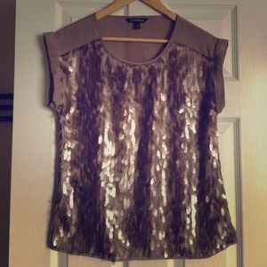 Express Tan Paillette Top