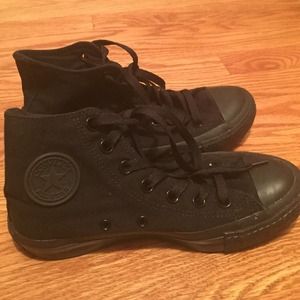 Converse all black high top sneakers