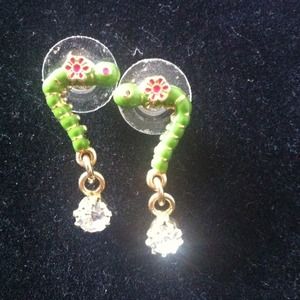 Betsy Johnson caterpillar earrings