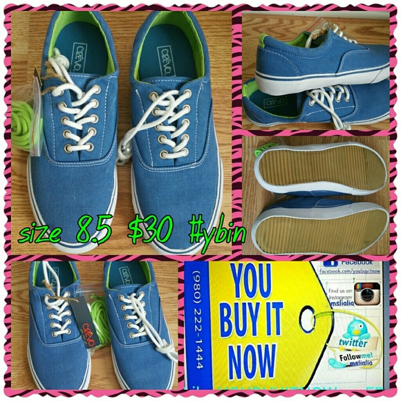 Blue canvas tennis sneakers casual men's shoe