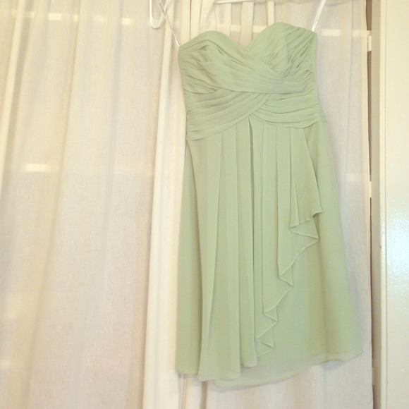 Short Crinkle Chiffon Dress with Front Cascade