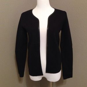 Banana Republic Black Leather Trimmed Sweater