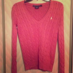 Pink Ralph Lauren V-Neck Sweater