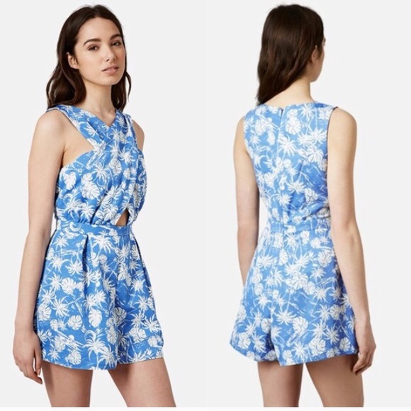 Topshop Palm Print Romper