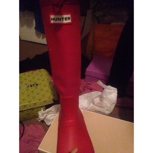 Red hunter boots