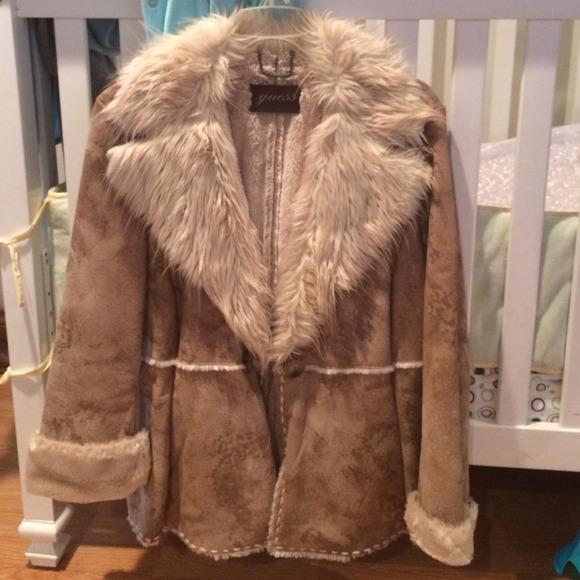 Guess Jackets & Blazers - GUESS fur coat