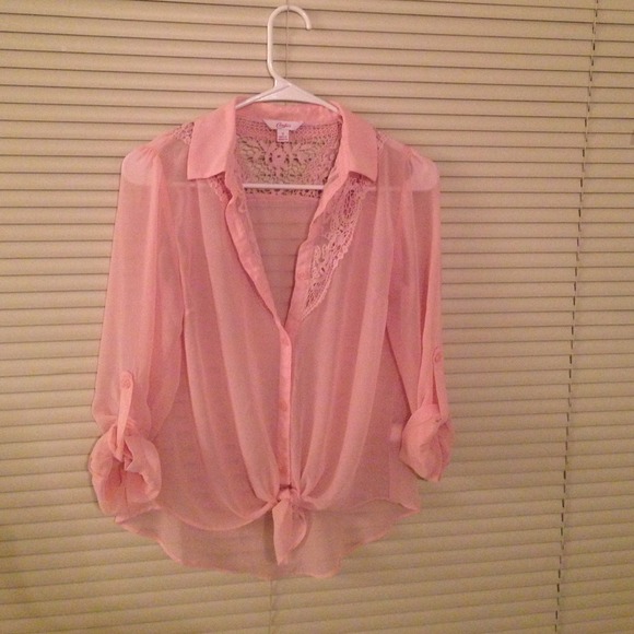 Pink sheer top