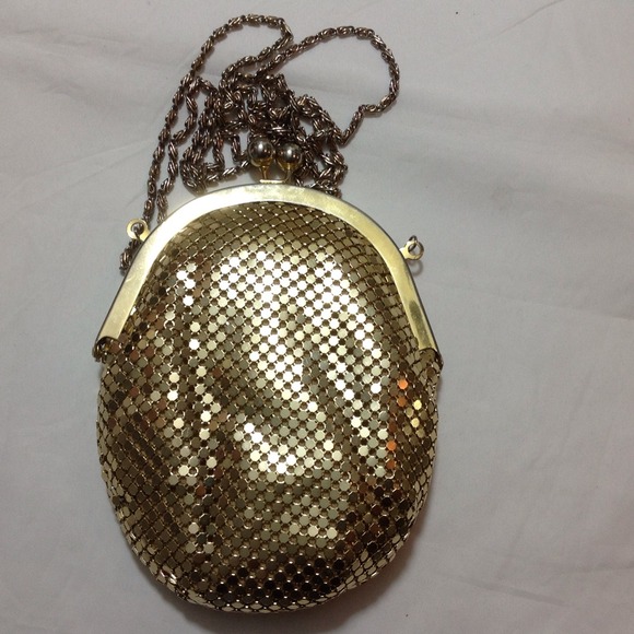 Vintage Gold Mash Purse  Two Feet Long Chain
