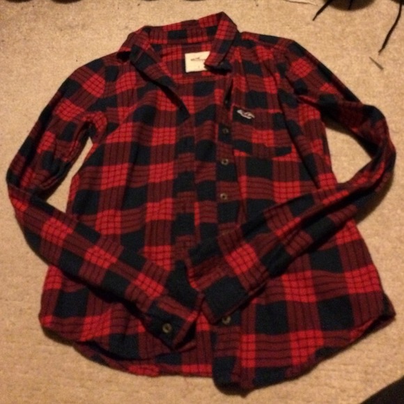 Red plaid hollister shirt