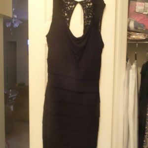 Sexy black dress with laced back 16w
