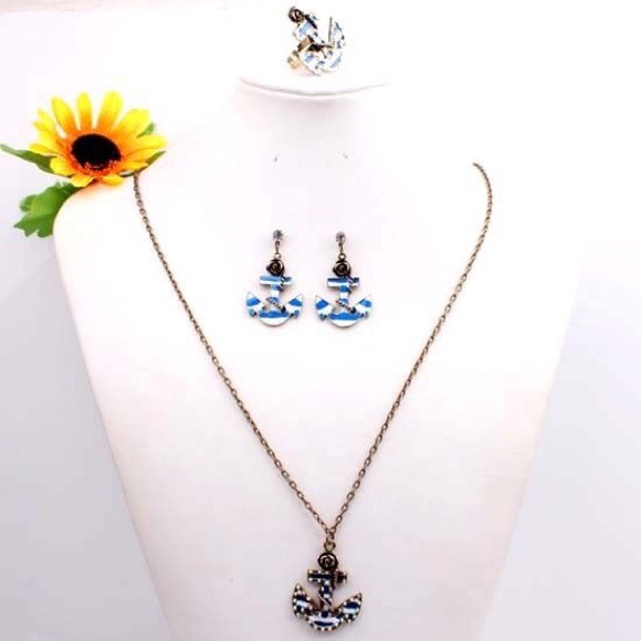 BJ Rose Anchor Jewelry Set