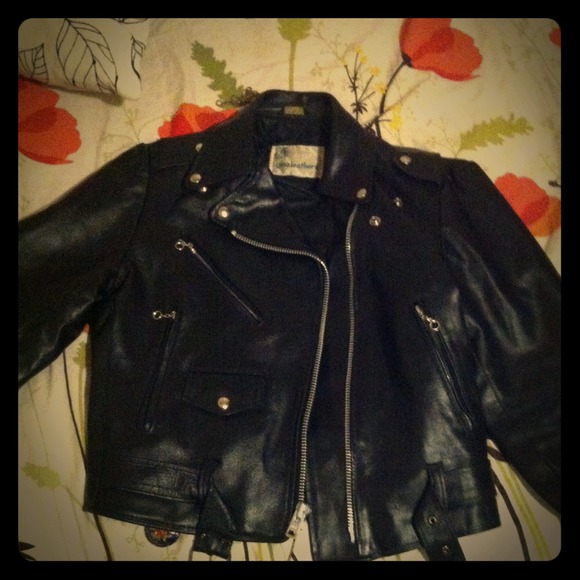 Genuine black leather jacket