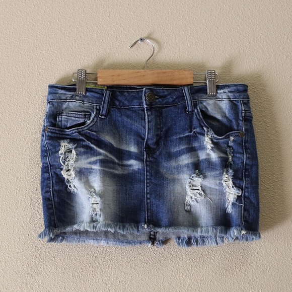 Machine Denim Skirt