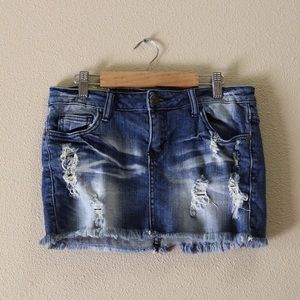 Machine Denim Skirt