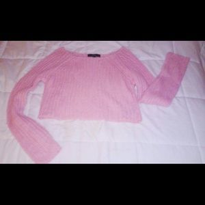 pink forever 21 cropped sweater