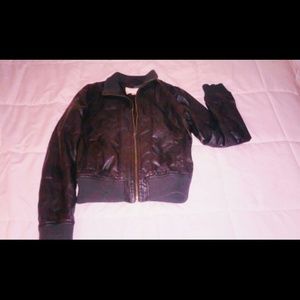 black faux leather jacket