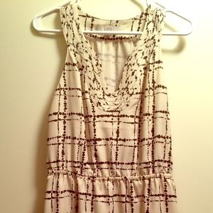 Adorable Loft Dress! Cream and black - worn once!
