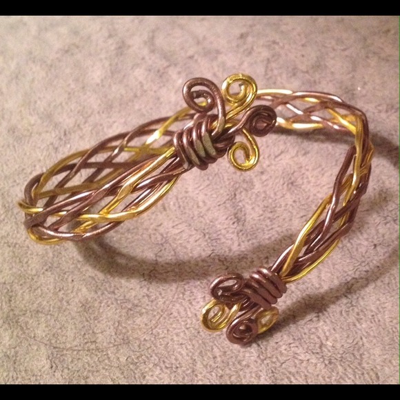 Brass and Copper Celtic Bracelet OOAK