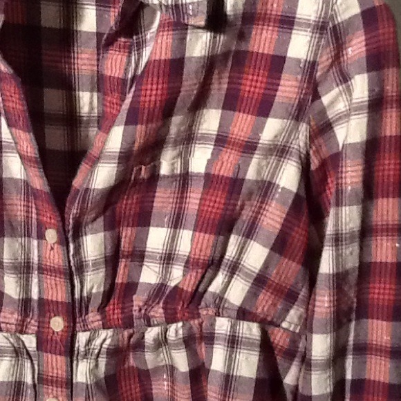 Express plaid cotton button down - Picture 2 of 4