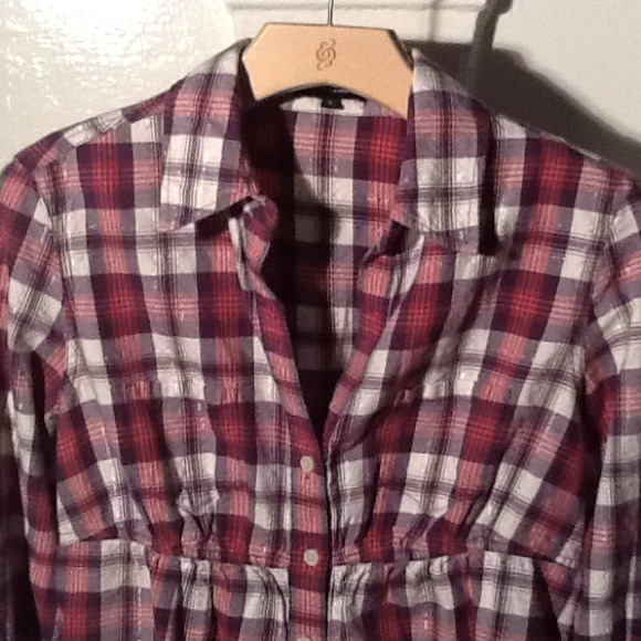 Express plaid cotton button down - Picture 3 of 4