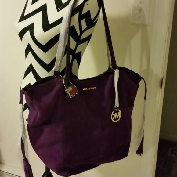 Michael Kors Handbags - reduc-brand new michael kors handbag, suede violet