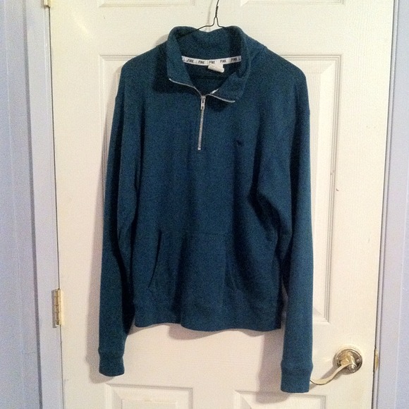 ❗️traded❗️VS PINK turquoise half zip