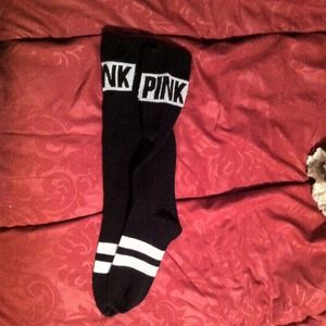Black and white VS Pink long socks