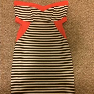 Strapless, mini, cut-out dress!