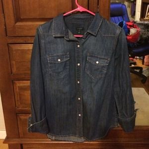 J. Crew pearl snap denim