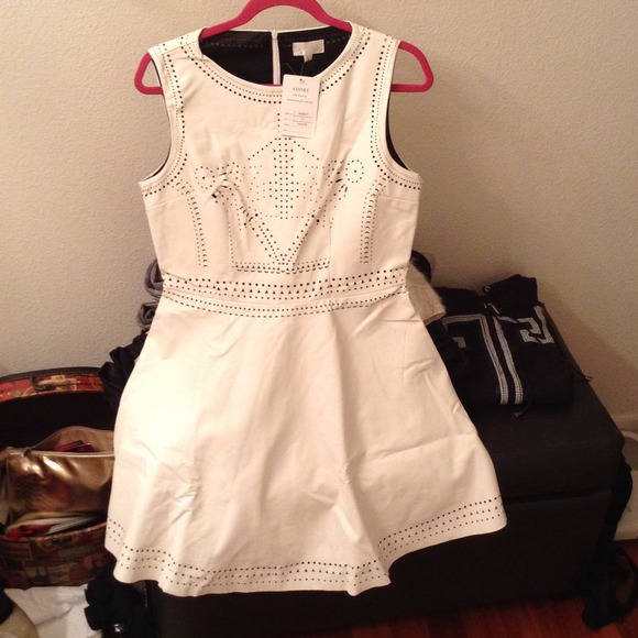 Faux leather a line dress