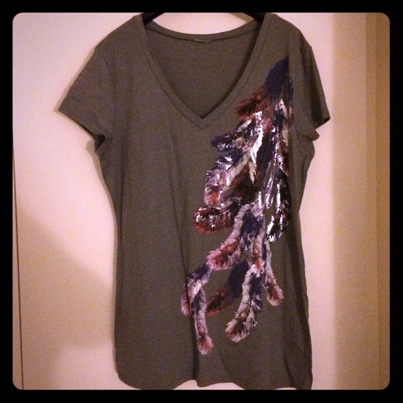 Women dark gray blouse shirt large
