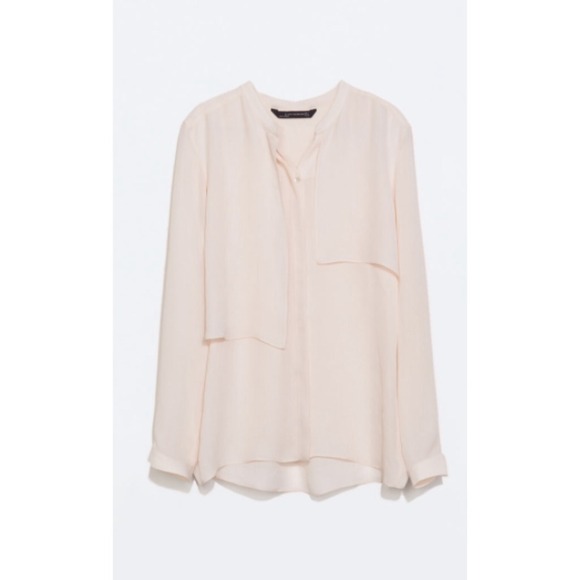 ZARA Silk Blouse with Layered Front