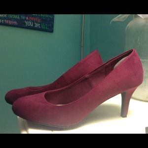 Burgundy suede heels
