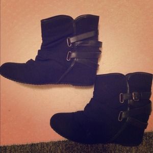 Black Wedged booties