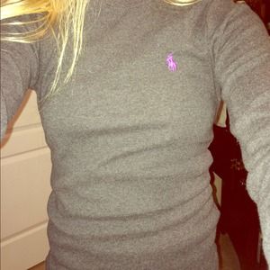 Grey Ralph Lauren long sleeve tee!❤️