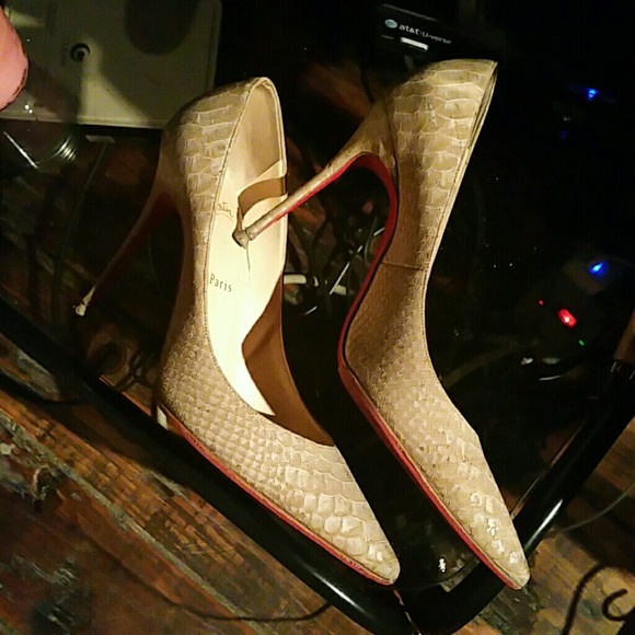 Christian Louboutin Decollete Snake Print Cork - Picture 3 of 4