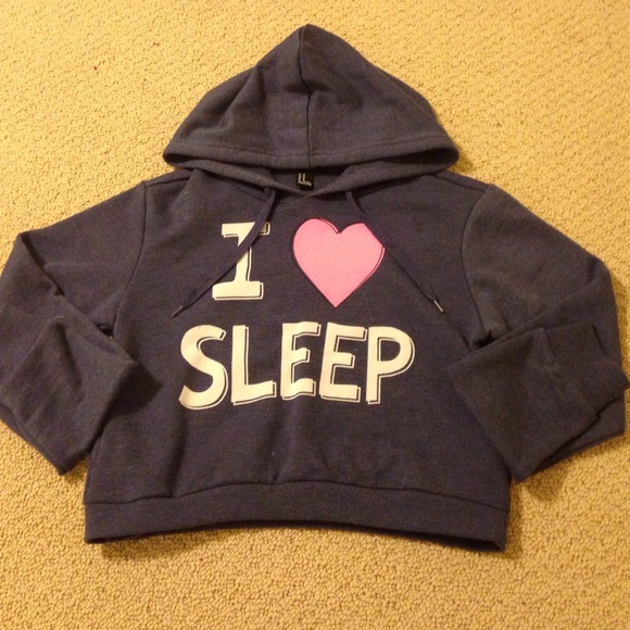 I love sleep cropped hoodie