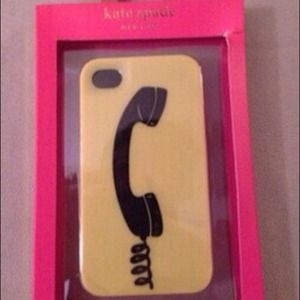 Yellow Black Phone Kate Spade Hard Case iPhone 4