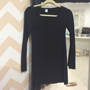 little black tight long sleeve dress