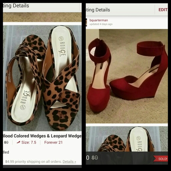 Red & Leopard Wedges