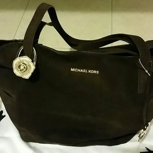 NWT michael kors coffee suede shoulder bag