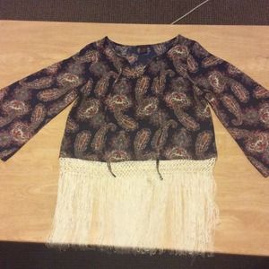 Paisley fringe top