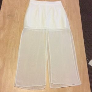 White sheer maxi skirt