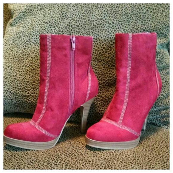 Red Suede Ankle Boots